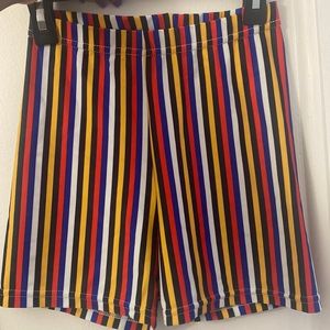 Stripe biker shorts